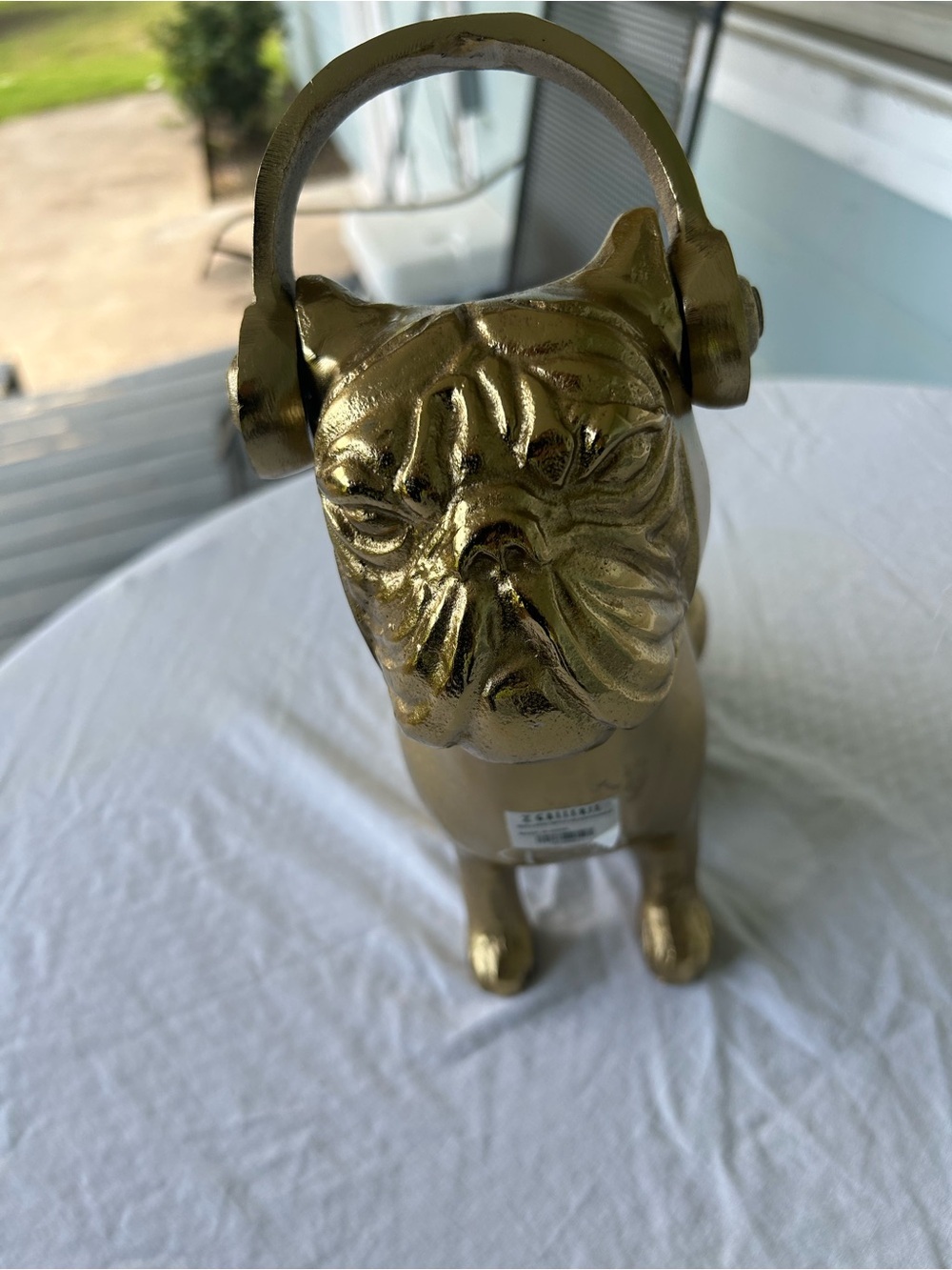 NEW Z Gallery Rare Bulldog Gold Color With Headphones No Longer In Production. - Picture 4 of 8